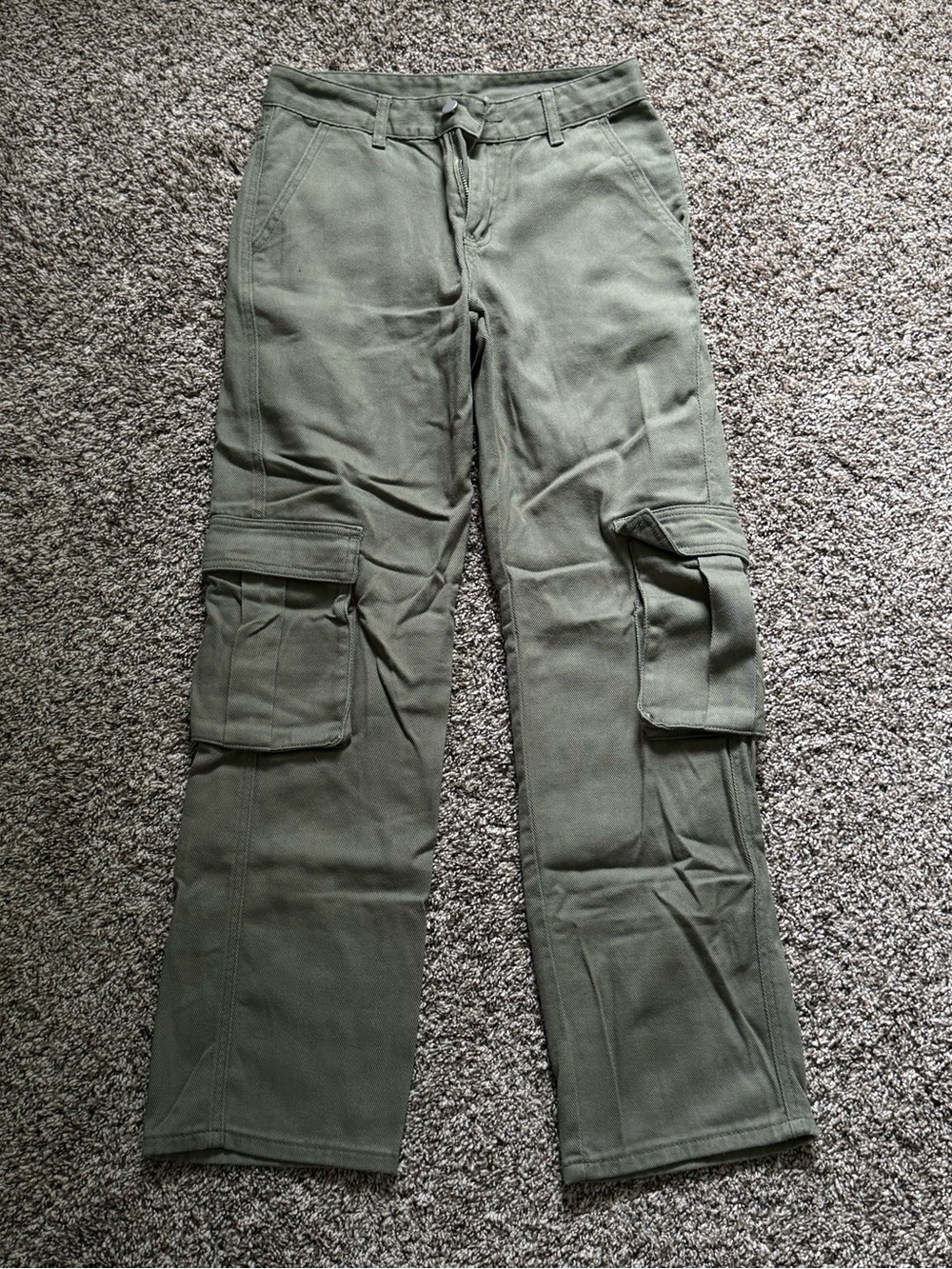 SHEIN Olive Green Cargo Women Jeans